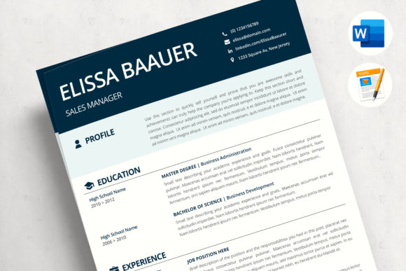 Download Professional Resume - Biodata Template for MS Word or Pages - Premium Resources