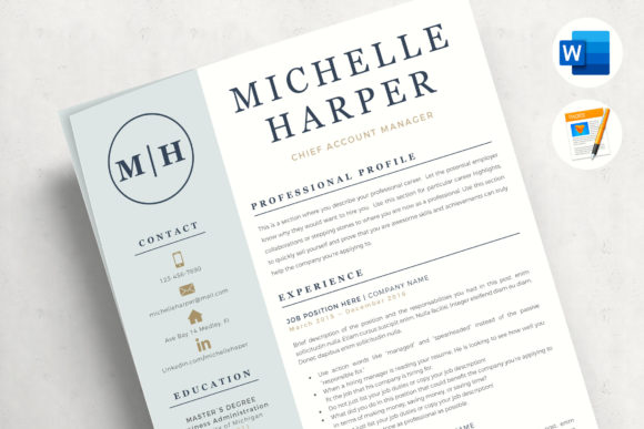 Download Professional Resume - CV Template with Logo - Premium Resources